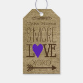 Bruiloft's Meer Gast Favor Paarse Hart Cadeaulabel (Voorkant)