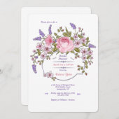 Bruilofts Uitnodiging met Bloemenvorm (Voorkant / Achterkant)