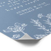 Bruiloftsactiviteit met datum pot periwinkle wilde poster (Hoek)