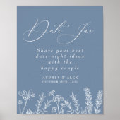 Bruiloftsactiviteit met datum pot periwinkle wilde poster (Voorkant)