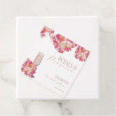 Bruiloftsborrel Bloemen Roze Bedankjes Labels (In situ)