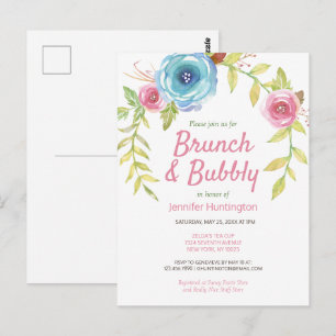 Bruiloftsborrel & Bruisende Bruidsuitnodiging met Briefkaart