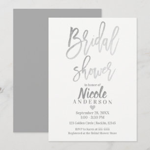 BRUILOFTSBORREL Elegante Zilverfolie Modern Schrif Kaart