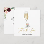 Bruiloftsborrel en bruidsdouche dankkaart met bubb bedankkaart (Voorkant / Achterkant)