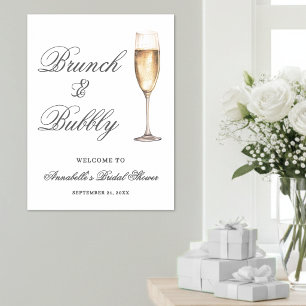 Bruiloftsborrel en brunch bruidsshower welkomstbor poster