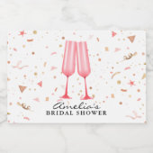 Bruiloftsborrel en Champagne Mini Sparkling Wijnetiket (Enkel label)