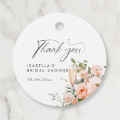 Bruiloftsborrel met Bloemen en Prosecco Bedankjes Labels (Voorkant)