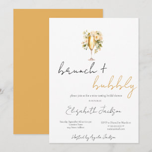 Bruiloftsborrel met bloemige wijnglas brunch & bub kaart