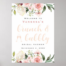 Bruiloftsborrel met brunch en bubbels welkomstbord