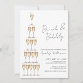 Bruiloftsborrel met champagne en lunch kaart (Voorkant)