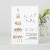 Bruiloftsborrel met champagne en lunch kaart (Staand voorkant)