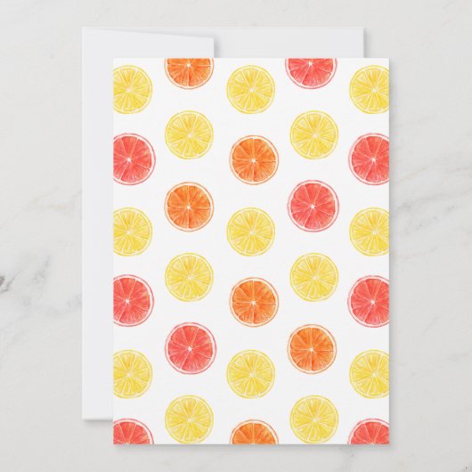 Bruiloftsborrel met citrus en bloemen 'Main Squeez Kaart (Achterkant)