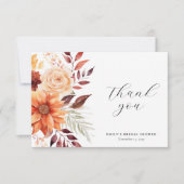 Bruiloftsborrel met herfstbloemen bedankkaart (Voorkant)