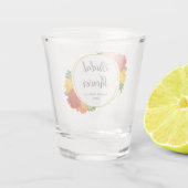 Bruiloftsborrel met herfstbloemen shot glas (Achterkant)