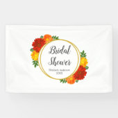 Bruiloftsborrel met herfstbloemen spandoek (Horizontaal)