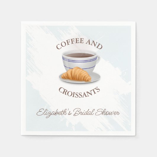 Bruiloftsborrel met koffie en croissants servet (Voorkant)