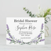 Bruiloftsborrel met lavendel en eucalyptus kaart (Staand voorkant)