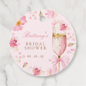 Bruiloftsborrel met Prosecco en Bloemblaadjes Bedankjes Labels (Voorkant)