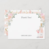 Bruiloftsborrel met Rosé Bedankkaart (Voorkant / Achterkant)