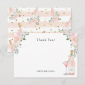 Bruiloftsborrel Rosé All Day Bedankkaart (Voorkant / Achterkant)