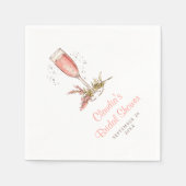 Bruiloftsbruiloft met bubbels perzik abrikoos servet (Voorkant)