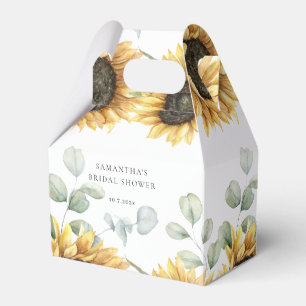 Bruiloftsbruiloft met zonnebloem Eucalyptus Love i Bedankdoosjes