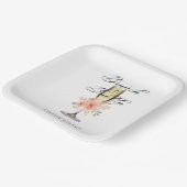 Bruiloftsbrunch en Bruisend Bruidspaar 9" Vierkant Papieren Bordje (Gebogen)