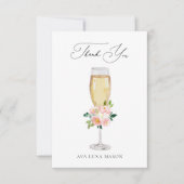 Bruiloftsbrunch en bubbels bruiloft bedankkaart (Voorkant)