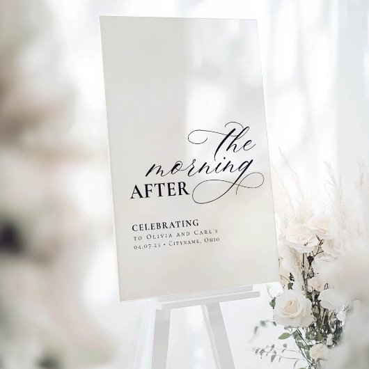 Bruiloftsbrunch in de ochtend na welkomstbord acryl bord