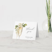 Bruiloftsbrunch met bubbels Elegante Bruidsborrel Bedankkaart (Voorkant)