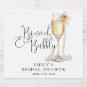 Bruiloftsbrunch met bubbels en parels sparkling wijnetiket (Enkel label)
