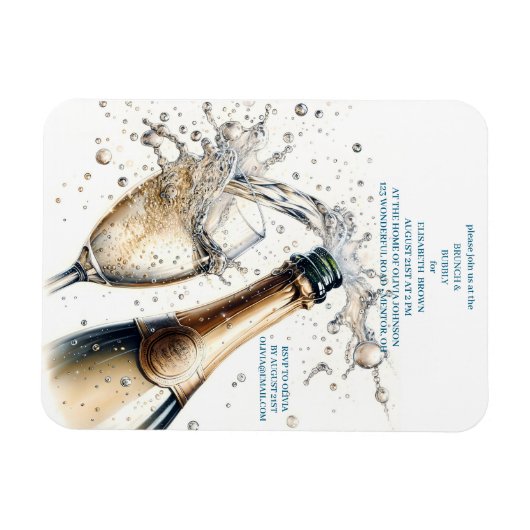 Bruiloftsbrunch met bubbels magneet (Horizontaal)