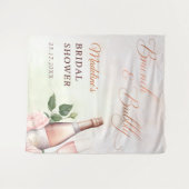 Bruiloftsbrunch met champagne bruidsuitnodiging wandkleed (Voorkant (horizontaal))