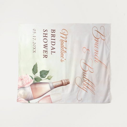 Bruiloftsbrunch met champagne bruisend bruiloftsfe wandkleed (Voorkant (horizontaal))