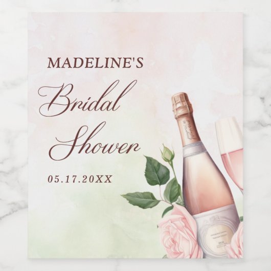 Bruiloftsbrunch met champagne en bubbels wijn etiket (Enkel label)