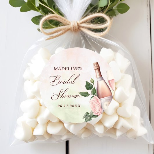 Bruiloftsbrunch met champagne ronde sticker