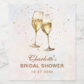 Bruiloftsbrunch met champagne wijn etiket (Enkel label)