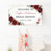 Bruiloftsbubbels bordeaux wijnroze bruidsfeest  spandoek (Insitu)