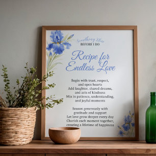 Bruiloftscadeau Recept voor Eindeloze Liefde Poster