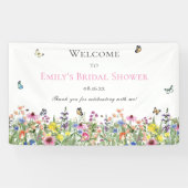 Bruiloftsdames Bruiloftsfeest met Zomerbloemen & V Spandoek (Horizontaal)