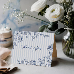 Bruiloftsdankkaart Something Blue Streep Bedankkaart