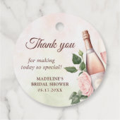 Bruiloftsdiner en bubbels Champagnedouche Bedankjes Labels (Achterkant)