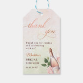 Bruiloftsdiner en Champagne Bruidsbruiloft Cadeaulabel (Achterkant)