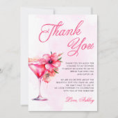 Bruiloftsdiner en champagne bruidsdouche bedankkaart (Voorkant)