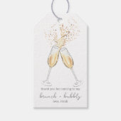 Bruiloftsdiner met champagne proosten cadeaulabel (Voorkant)