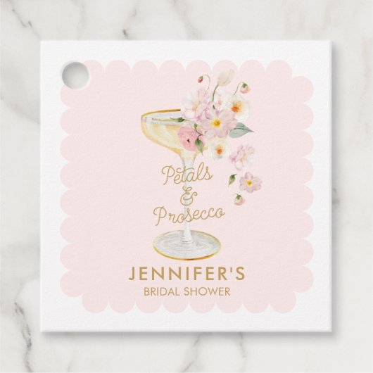 Bruiloftsdiner Petals and Prosecco bedankje Bedankjes Labels (Voorkant)