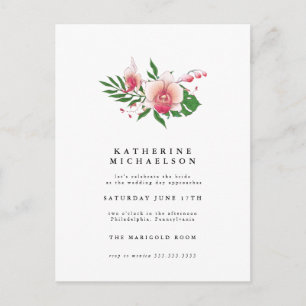 BRUILOFTSDINER Tropische Roze Orchidee Bloemen Briefkaart