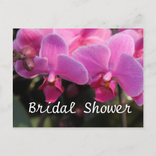 Bruiloftsdouche, roze orchidee bloemen uitnodiging briefkaart