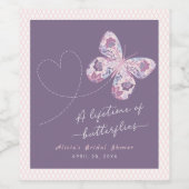 Bruiloftsfeest 'A Lifetime of Butterflies' Wijn Etiket (Enkel label)
