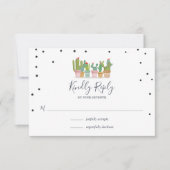 Bruiloftsfeest Cactus Bruiloft RSVP Kaarten (Voorkant)